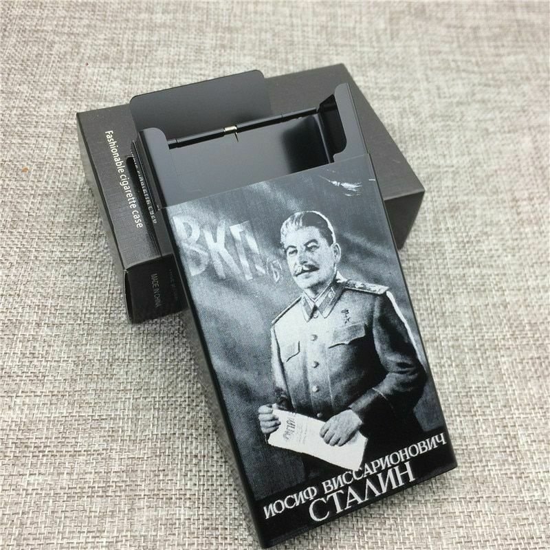 Cigarette Holder Case Box Aluminium Alloy Joseph Vissarionovich Stalin Russian