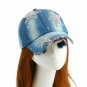 Girl Women Baseball Cap Jeans Crown Shaped Casual Fitted Rhinestone Snapback Hat