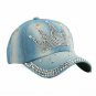 Girl Women Baseball Cap Jeans Crown Shaped Casual Fitted Rhinestone Snapback Hat