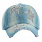 Girl Women Baseball Cap Jeans Crown Shaped Casual Fitted Rhinestone Snapback Hat