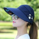 Sun Hats For Women Wide Brim Visor Beach Hat UV Protection Cap Summer Ponytail