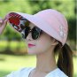 Sun Hats For Women Wide Brim Visor Beach Hat UV Protection Cap Summer Ponytail