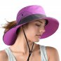 Wide Brim Sun Hats For Women Summer Cap Beach UV Ponytail Hunting Fishing Hiking