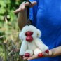 Plush Toy Monkey Real Mink Fur Key Chain Ring Women Bag Charms Pom Keychain