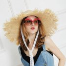 Straw Sun Hat For Women Ladies Wide Brim Summer Beach Cap Panama Cowboy Style