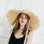 Straw Sun Hat For Women Ladies Wide Brim Summer Beach Cap Panama Cowboy Style