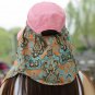 Women Summer Sun Hat Beach Foldable Sunscreen Floral Print Caps Neck Wide Brim