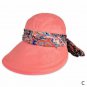 Women Summer Sun Hat Beach Foldable Sunscreen Floral Print Caps Neck Wide Brim
