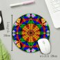 PC Mouse Pad Gaming Art Vintage Non Slip Rubber Mat Round Shape Table Decor Rug