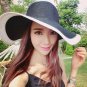 Large Brim Sun Hat For Women Striped Bowknot Summer Straw Beach Cap Foldable