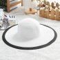 Large Brim Sun Hat For Women Striped Bowknot Summer Straw Beach Cap Foldable
