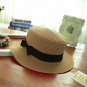Women Kids Straw Sun Hat Summer Beach Ladies Cap Wide Brim Visor Floppy Bow