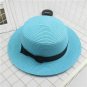 Women Kids Straw Sun Hat Summer Beach Ladies Cap Wide Brim Visor Floppy Bow