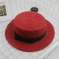 Women Kids Straw Sun Hat Summer Beach Ladies Cap Wide Brim Visor Floppy Bow