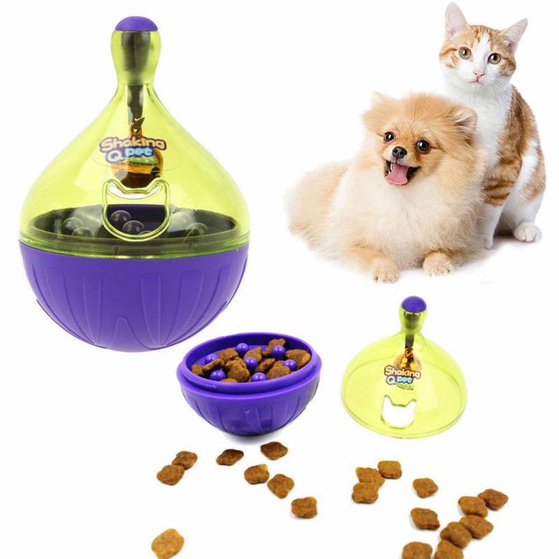 Cat Dog Food Dispenser Interactive Toy Ball Iq Pet Treat Fun Play Crazy Puzzle