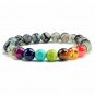 Chakra Bracelets Yoga Beads Natural Stone Men Tiger Eye 7 Bangles Buddha Prayer