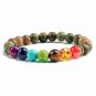 Chakra Bracelets Yoga Beads Natural Stone Men Tiger Eye 7 Bangles Buddha Prayer