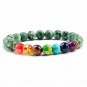 Chakra Bracelets Yoga Beads Natural Stone Men Tiger Eye 7 Bangles Buddha Prayer