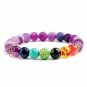 Chakra Bracelets Yoga Beads Natural Stone Men Tiger Eye 7 Bangles Buddha Prayer