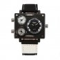 Men Quartz Wrist Watch Luxury Art Brand Rectangle Three Time Zone Canvas Strap