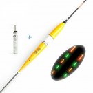 Night Fishing Float Gloving Electronic Wooden Bobber With Battery Luminous