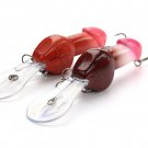 Fishing Lure Crankbait Penis Bait Tackle Bass Minnow Deep Diving Hooks 2pcs Lot