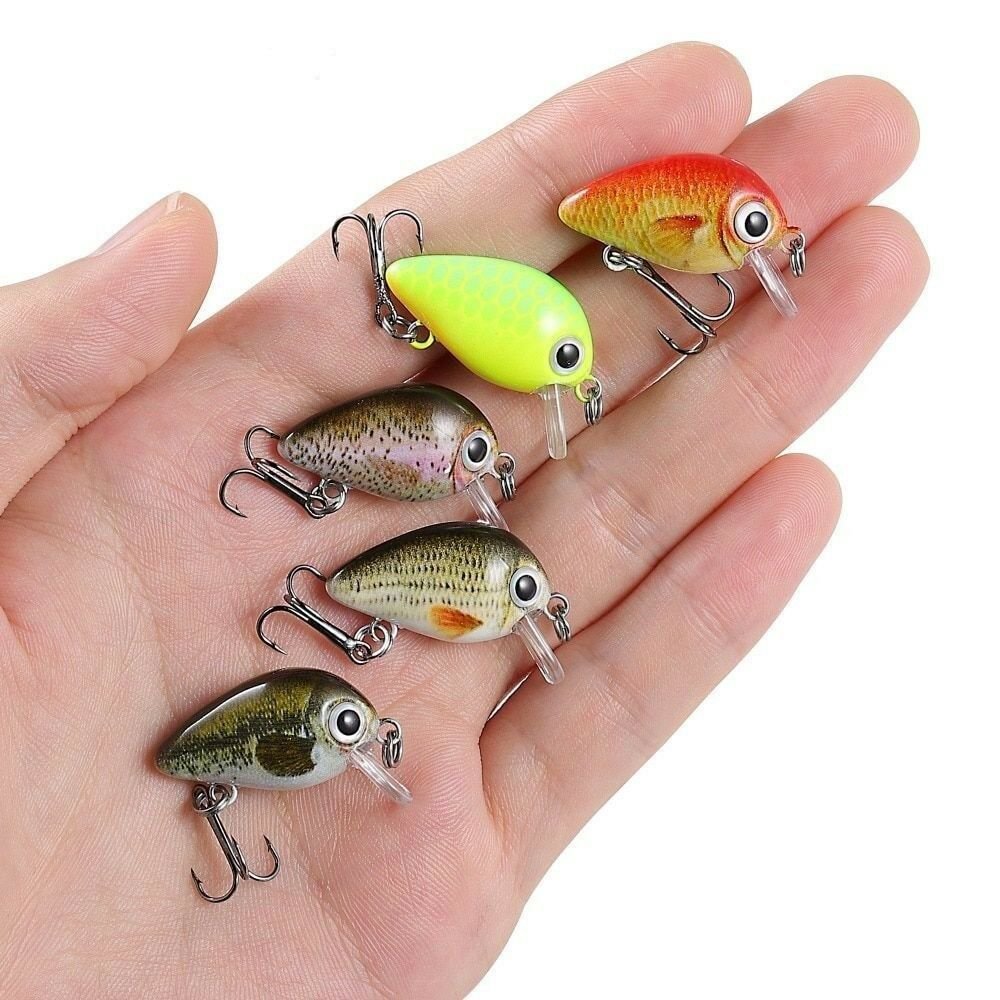 Topwater Fishing Lures Wobbler Mini Artificial Bait Crankbait 5pcs/Lot 1.5g