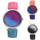 Wrist Watch For Women Girl Ladies Quartz Rainbow Analog Leather Band
