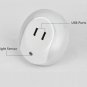 Night Light LED Sensor Wall Charger Adapter Usb 2 Port Perception Travel Lamp
