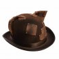 Steampunk Hat Women Retro Lolita Cat Ear Patch Gear Glasses Mask Headwear