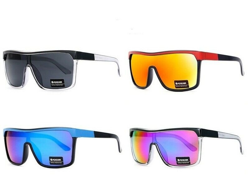 Men Sunglasses Oversized One Flat Mirror Lens UV400 Sport Glasses Like No Other
