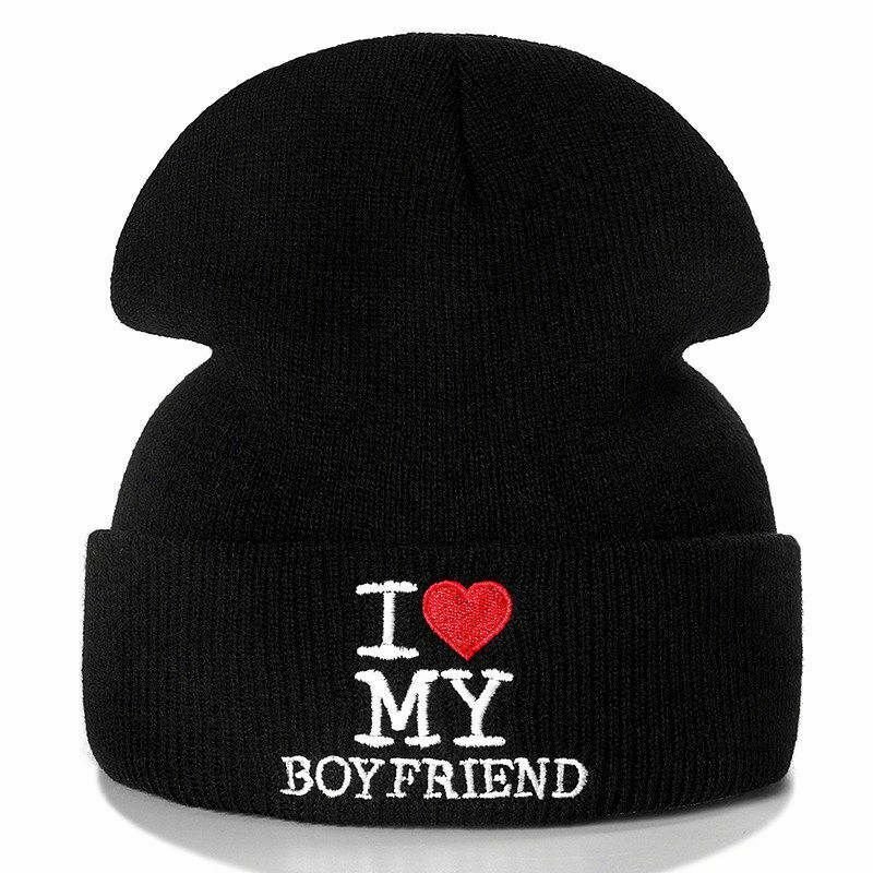 Couple Winter Hat Cap For Men Women Beanie Funny Letter Casual Warm Knitted
