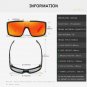 Men Sunglasses Polarized HD Vision UV Sport Glasses Bold Shield Frame Flat Lens