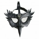 Steampunk Men Mask Black Leather Plague Doctor Bird Long Nose Beak Party Cosplay