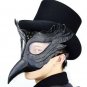 Steampunk Men Mask Black Leather Plague Doctor Bird Long Nose Beak Party Cosplay
