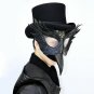 Steampunk Men Mask Black Leather Plague Doctor Bird Long Nose Beak Party Cosplay