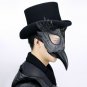 Steampunk Men Mask Black Leather Plague Doctor Bird Long Nose Beak Party Cosplay
