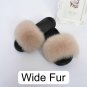 Natural Fox Fur Slippers Women Indoor Summer Shoes Genuine Sliders Ladies Girls