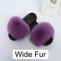 Natural Fox Fur Slippers Women Indoor Summer Shoes Genuine Sliders Ladies Girls
