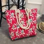 Women Shoulder Bag Floral Large Capacity Canvas Shopping Beach Handbag Retro