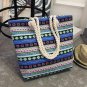 Women Shoulder Bag Floral Large Capacity Canvas Shopping Beach Handbag Retro