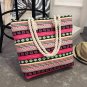 Women Shoulder Bag Floral Large Capacity Canvas Shopping Beach Handbag Retro