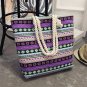 Women Shoulder Bag Floral Large Capacity Canvas Shopping Beach Handbag Retro