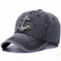 Men Cotton Baseball Cap Sun Hat Vintage Washed Colors Sailor Anchor Snapback