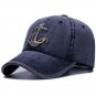 Men Cotton Baseball Cap Sun Hat Vintage Washed Colors Sailor Anchor Snapback