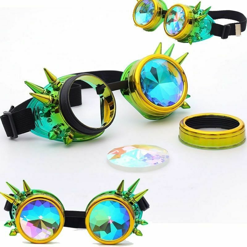 Festival Party Goggles Sunglasses Diffracted Lens Steampunk Men Colorful Glasses