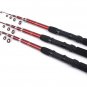 Telescopic Fishing Rod Spinning Tackle Travel Fiberglass Portable Baitcasting