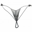 Women Underwear Strings Sexy Rhinestone Chain Body Jewelry Belly Crystal Thong