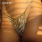 Women Underwear Strings Sexy Rhinestone Chain Body Jewelry Belly Crystal Thong