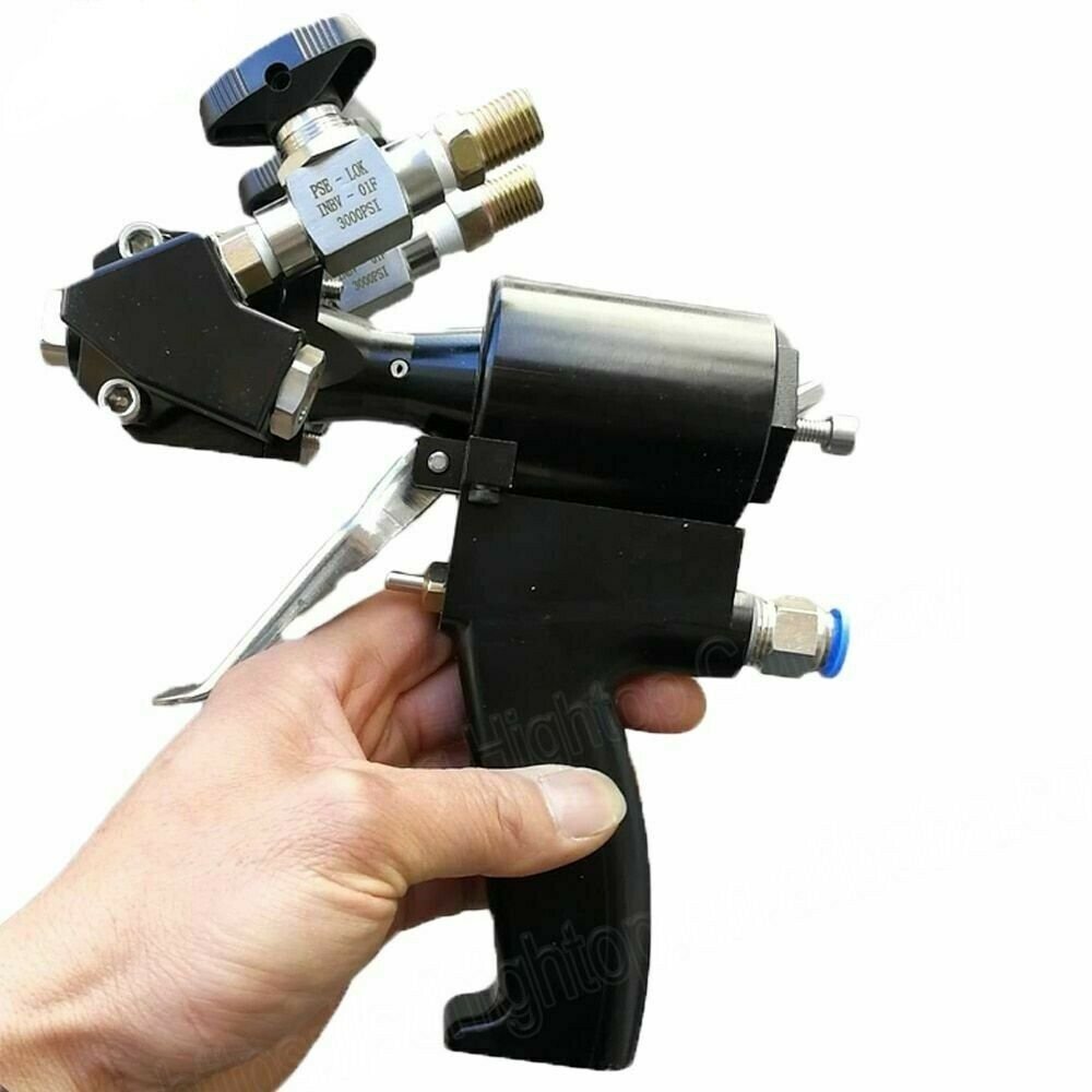 Polyurethane Spray Gun PU Foam Handheld Tool 2 Component Air Purge Self Cleaning